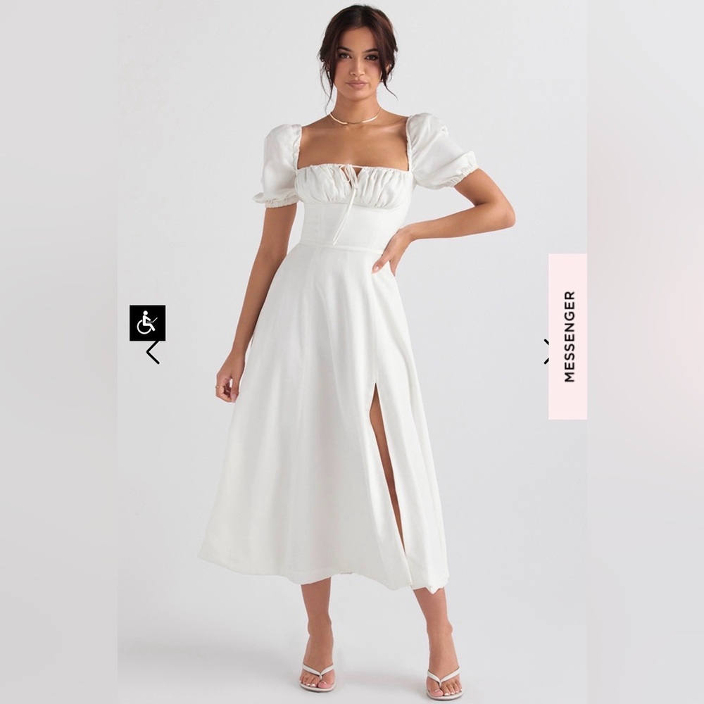 House of CB white Tallulah midi dress